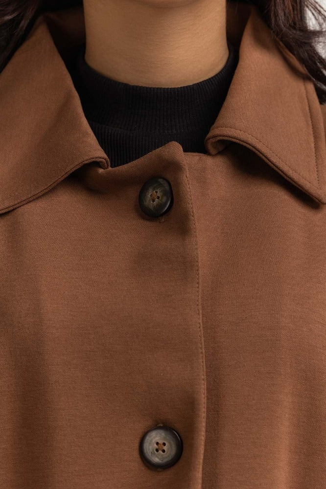 Brown Basic Knitted Jacket WM-JKT-WS23-089