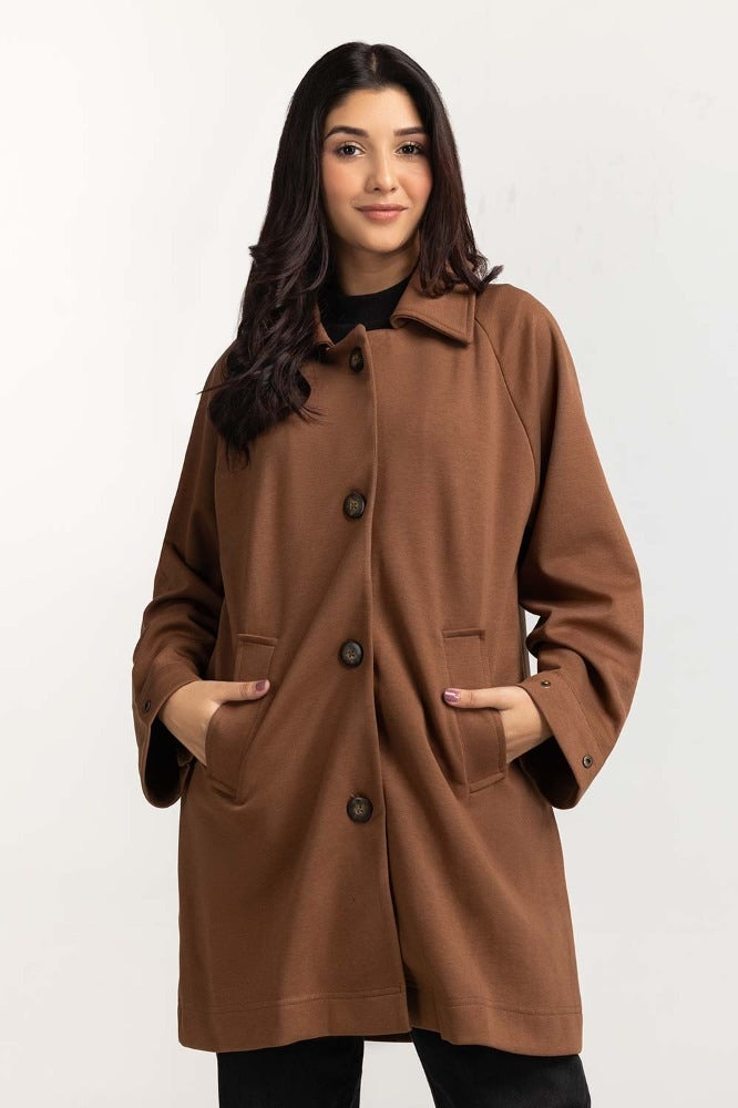 Brown Basic Knitted Jacket WM-JKT-WS23-089