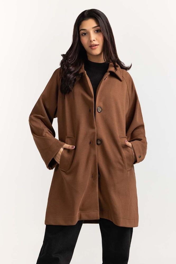 Brown Basic Knitted Jacket WM-JKT-WS23-089