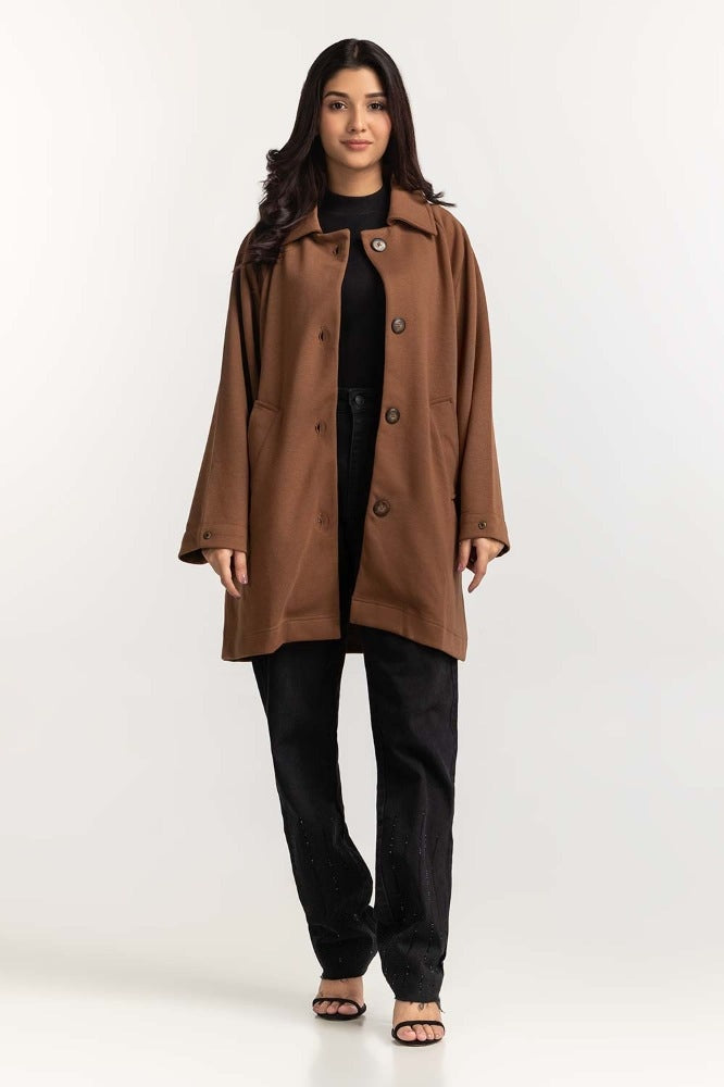 Brown Basic Knitted Jacket WM-JKT-WS23-089