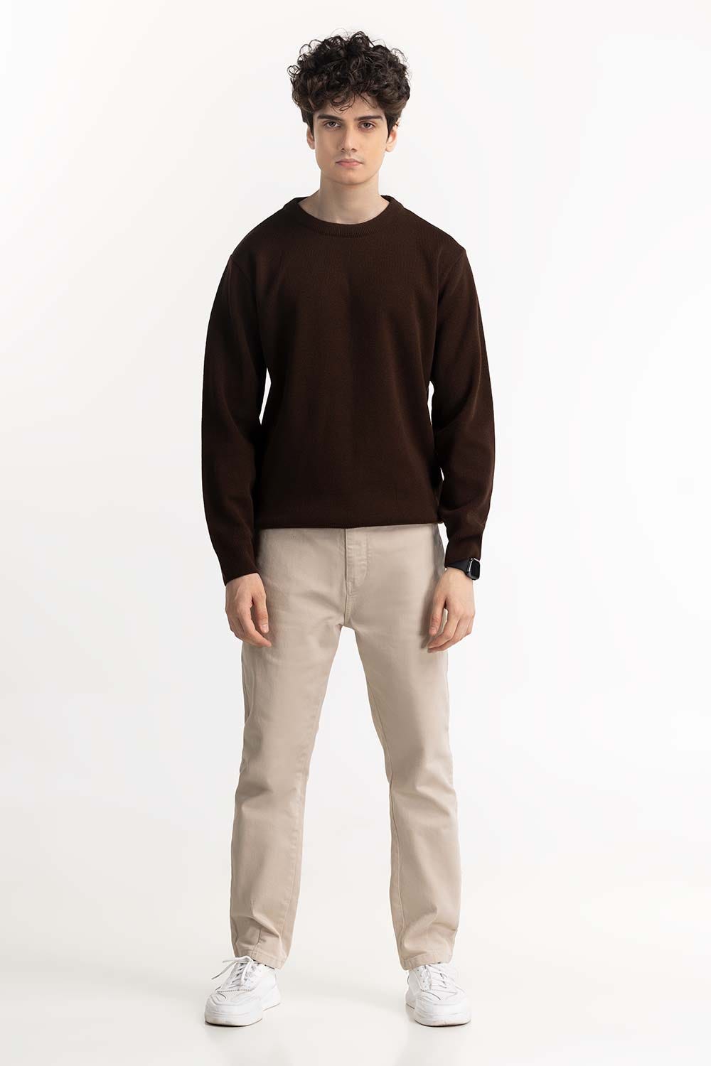 Brown Basic Sweater 224-111-080