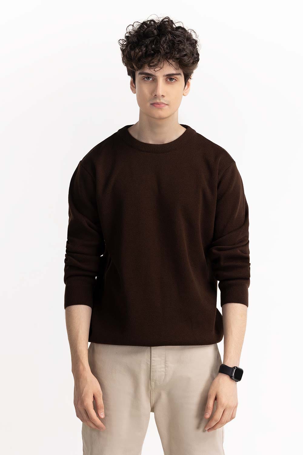Brown Basic Sweater 224-111-080