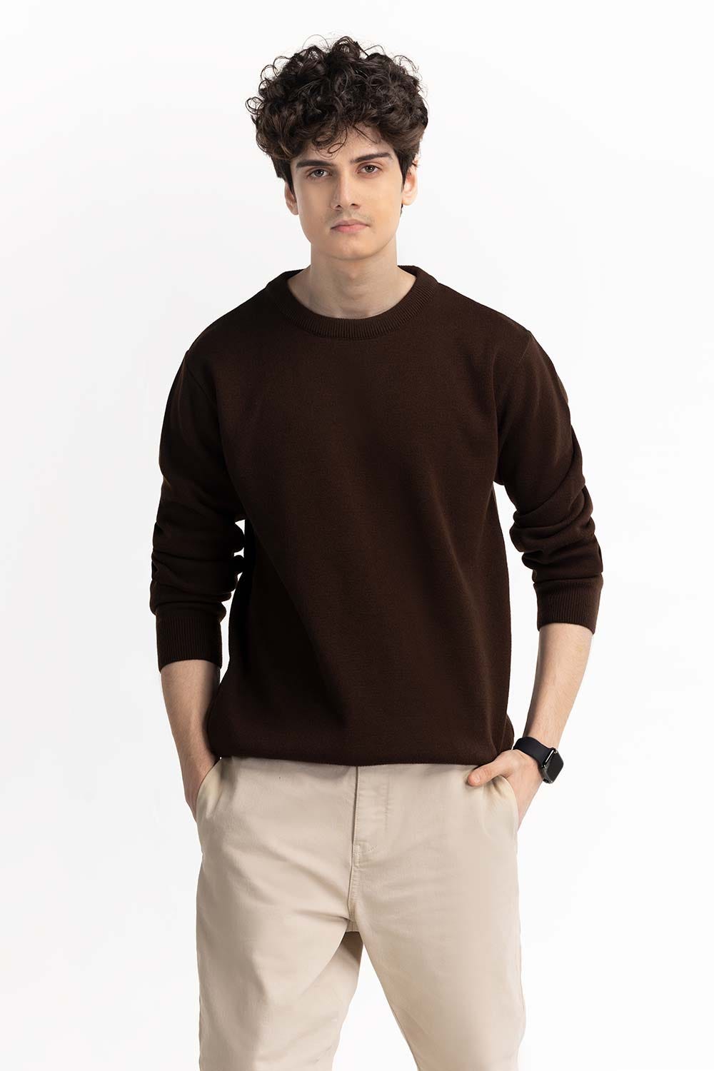 Brown Basic Sweater 224-111-080