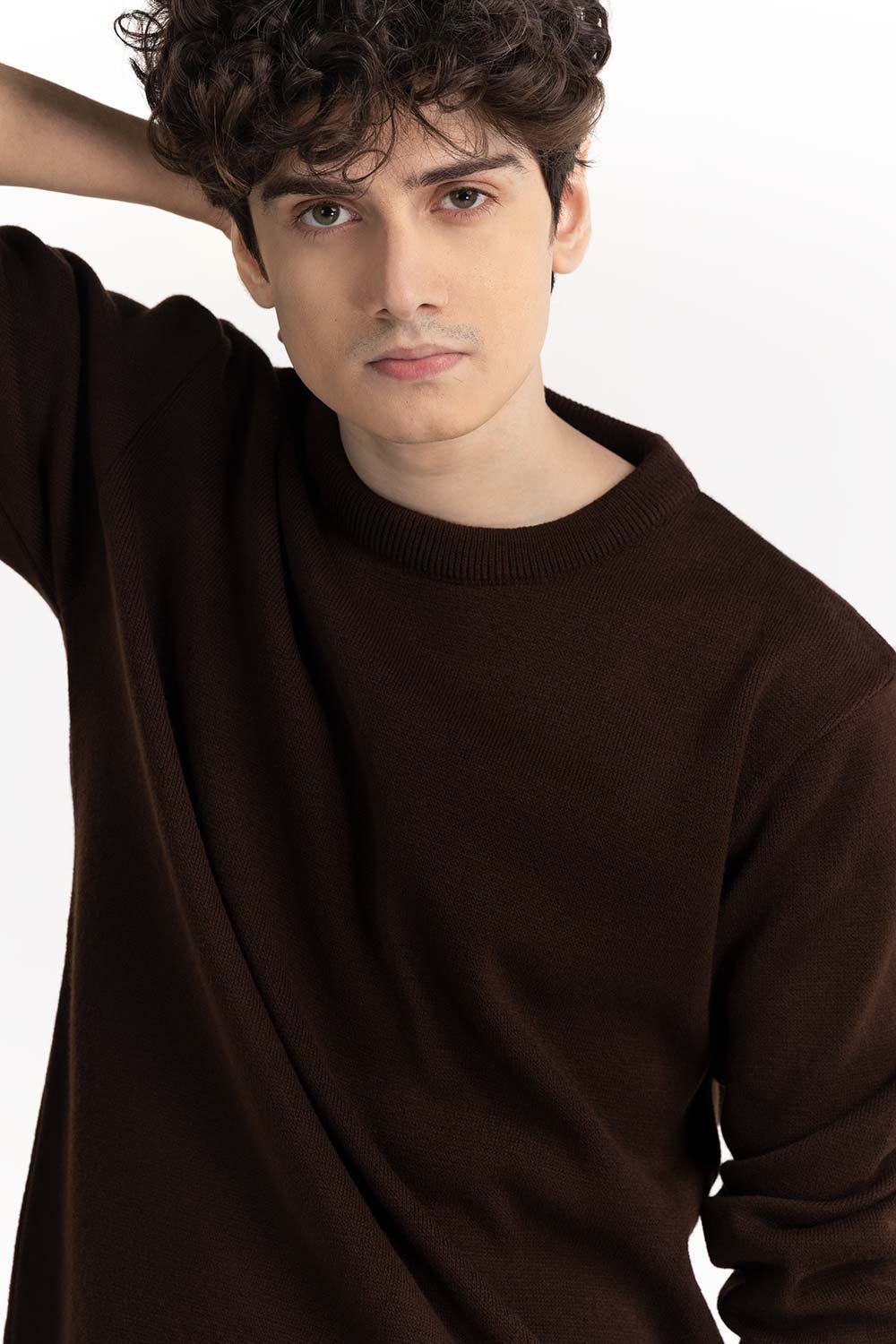 Brown Basic Sweater 224-111-080