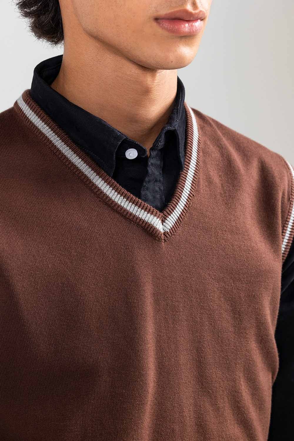Brown Basic Sweater SL-SWT-D22-06