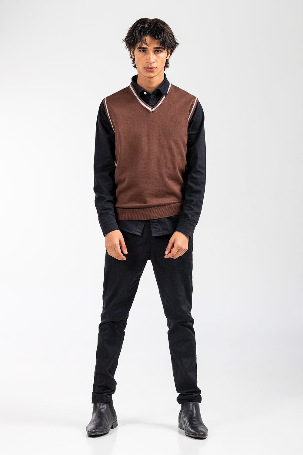 Brown Basic Sweater SL-SWT-D22-06