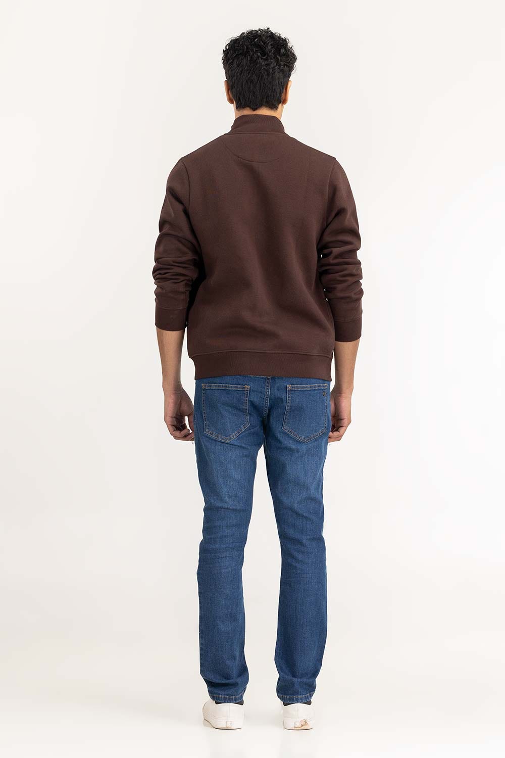 Brown Basic Zipper JKT-KNTMNZ22-053