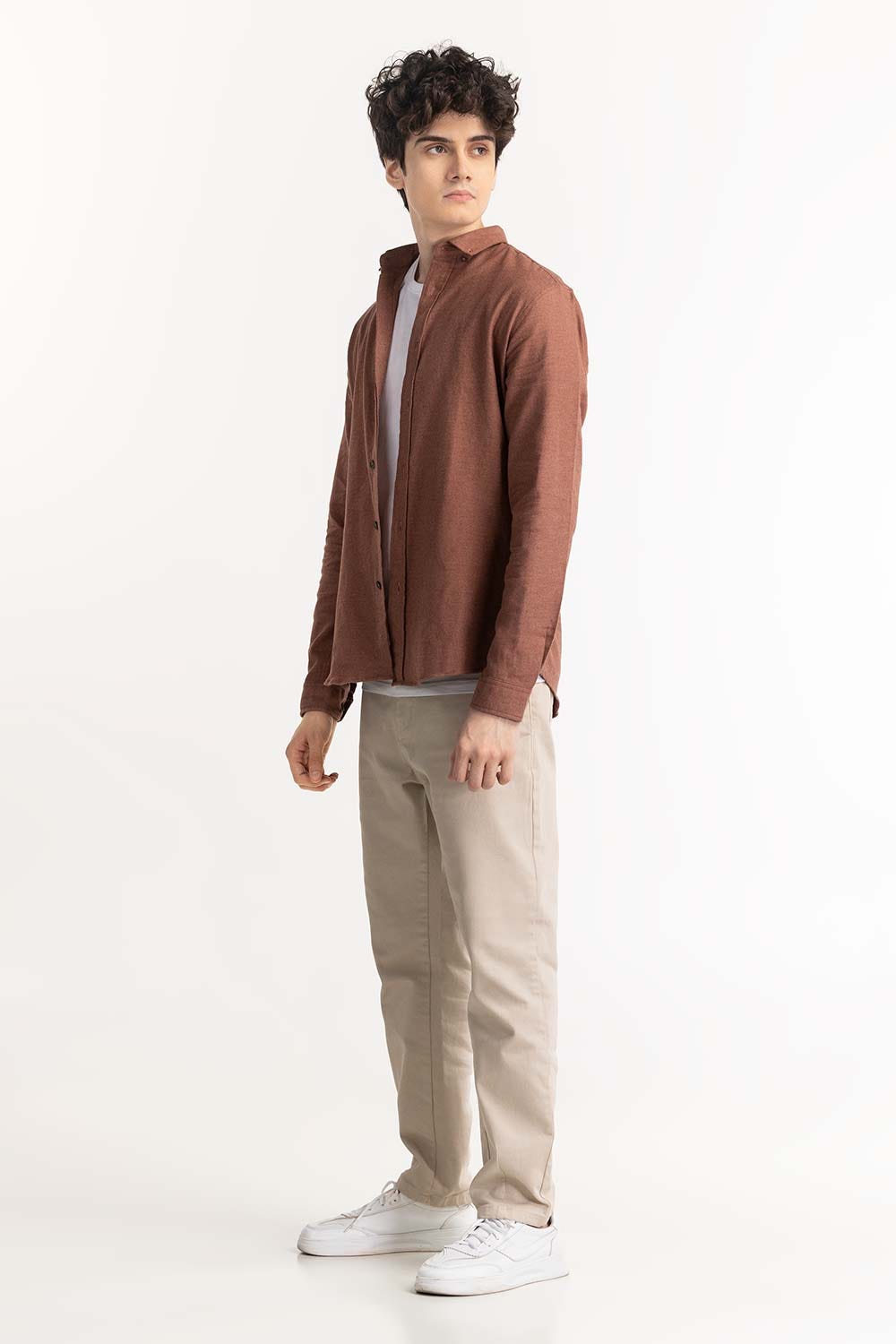 Brown Button-Down Shirt 224-117-039