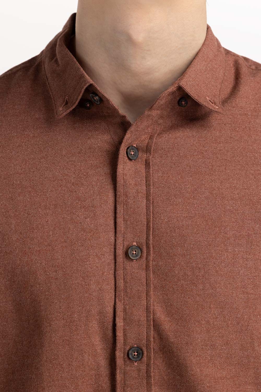 Brown Button-Down Shirt 224-117-039