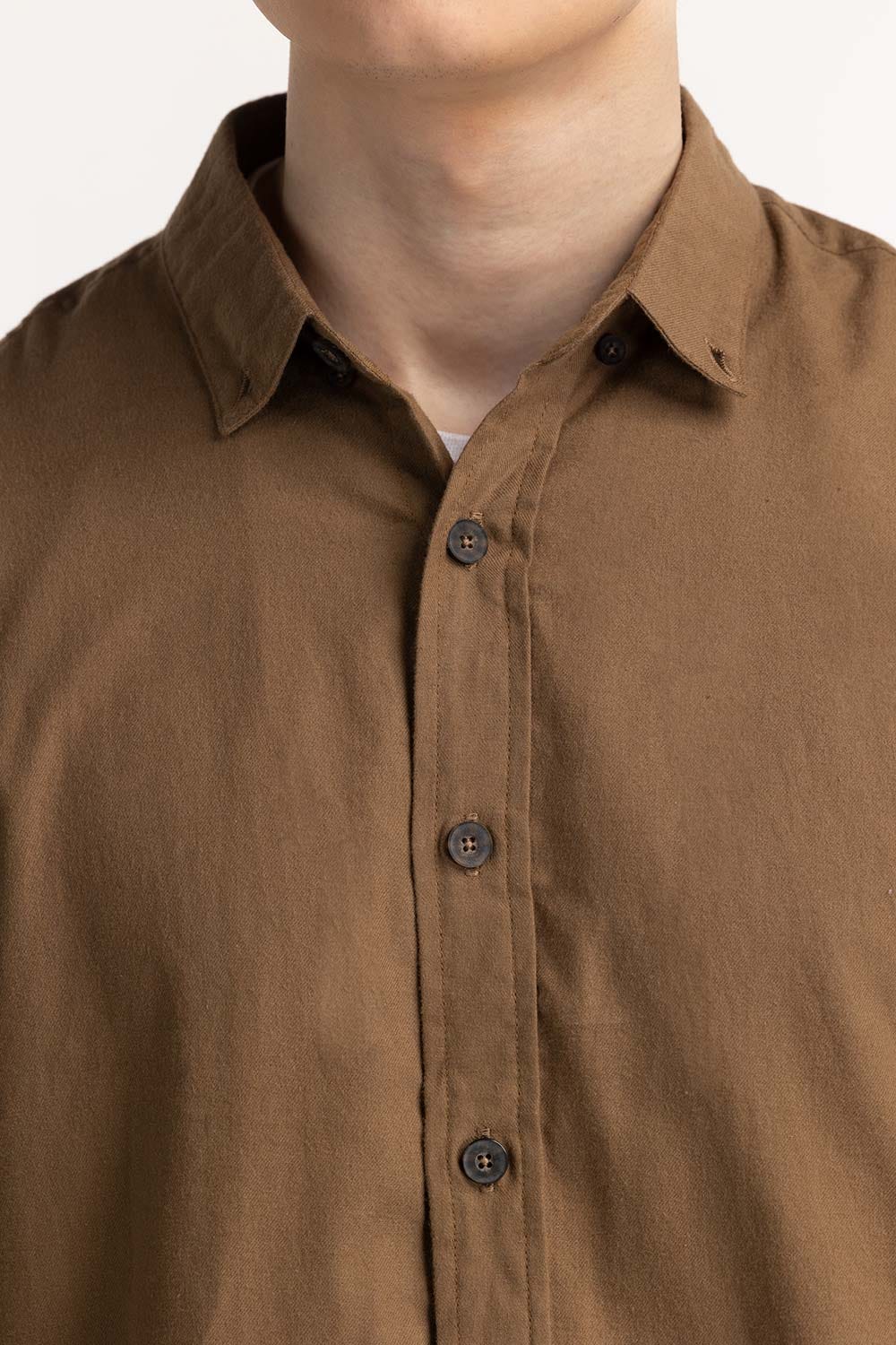 Brown Button-Down Shirt 224-117-052