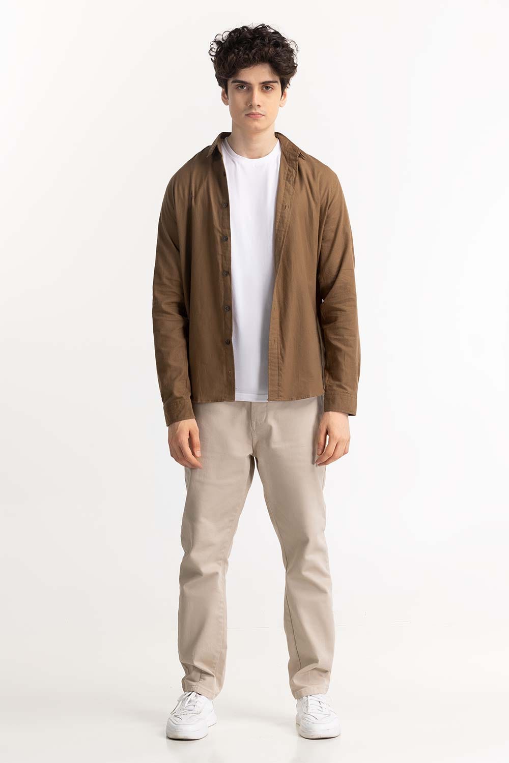 Brown Button-Down Shirt 224-117-052