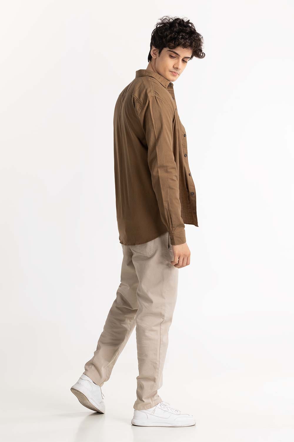 Brown Button-Down Shirt 224-117-052