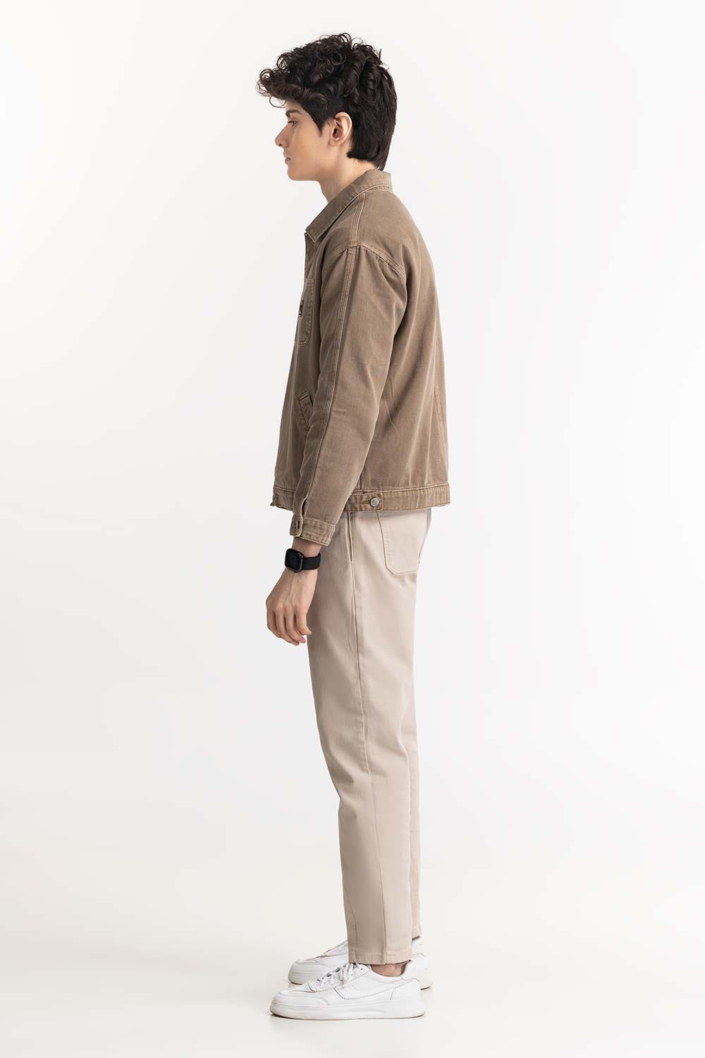 Brown Color Denim Jacket  224-110-042