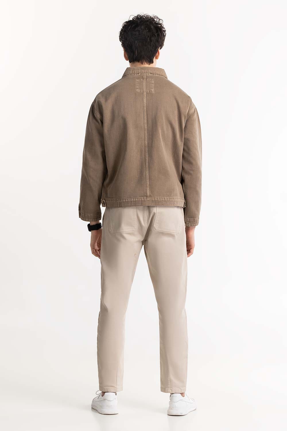 Brown Color Denim Jacket  224-110-042