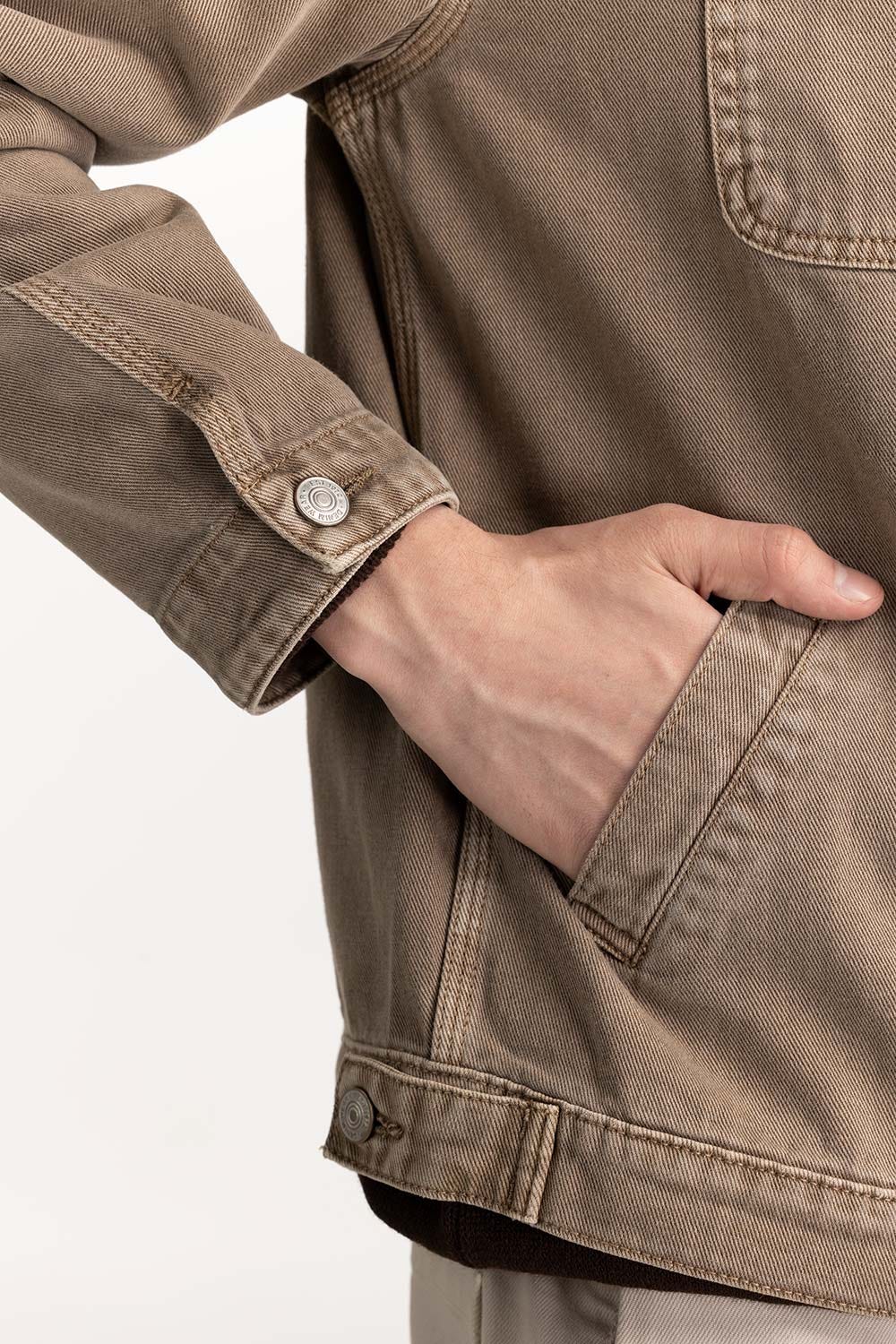 Brown Color Denim Jacket  224-110-042