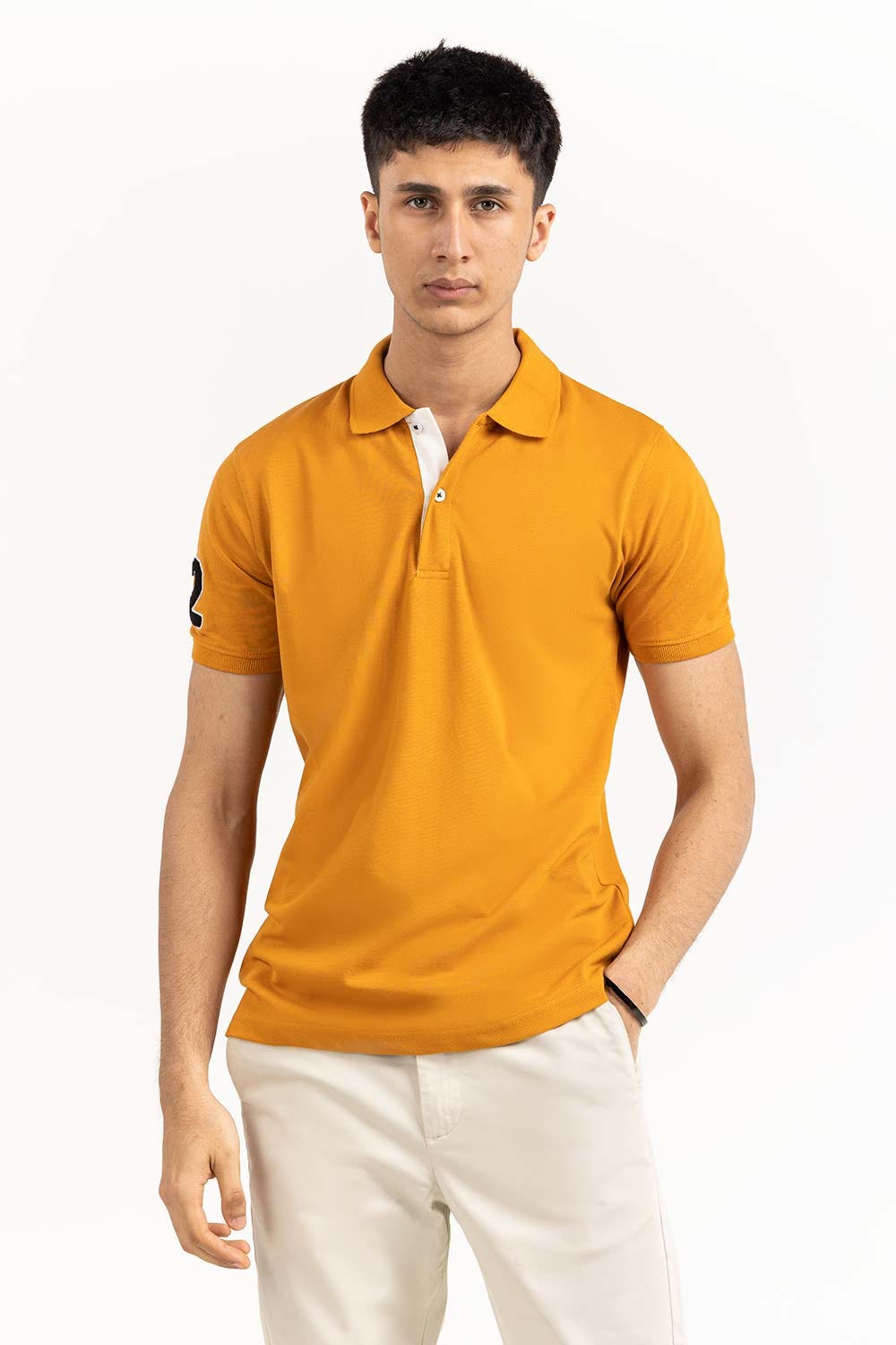 Brown Embroidered Polo PS-FPK23-186