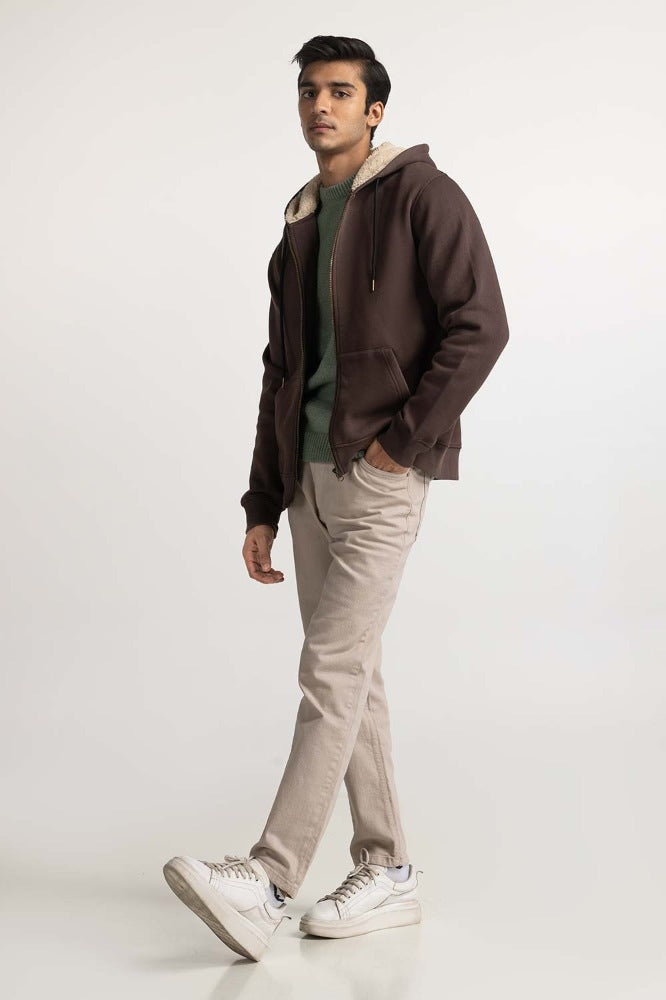 Brown Fashion Hooded Zipper MN-HDZ-WS23-013