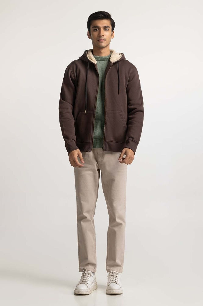 Brown Fashion Hooded Zipper MN-HDZ-WS23-013