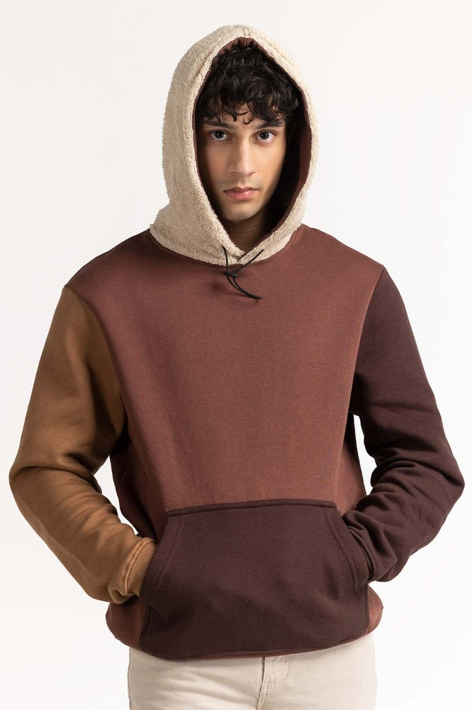 Brown Fashion Pullover Hoodie MN-POH-WS23-009