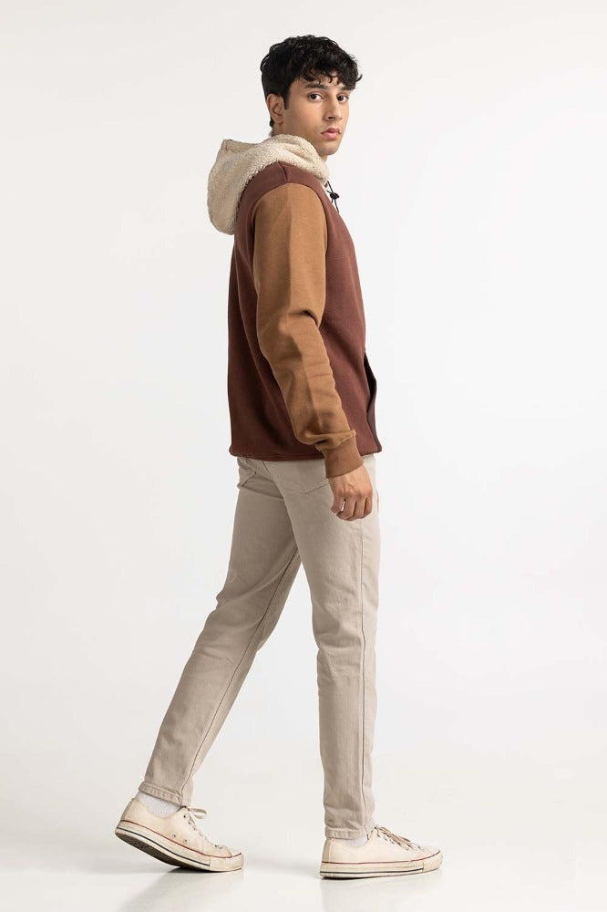 Brown Fashion Pullover Hoodie MN-POH-WS23-009