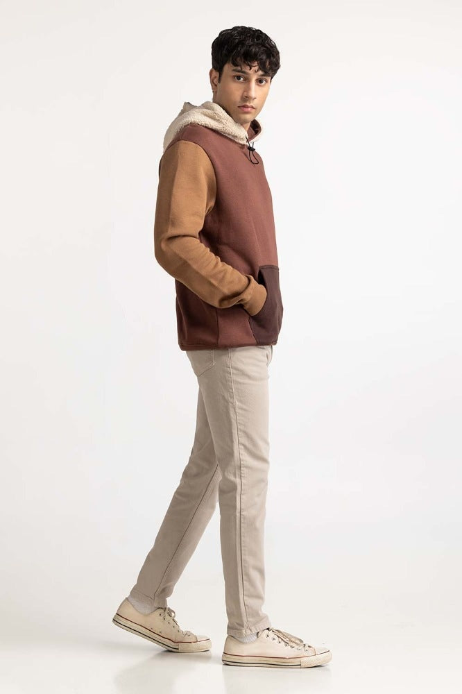Brown Fashion Pullover Hoodie MN-POH-WS23-009