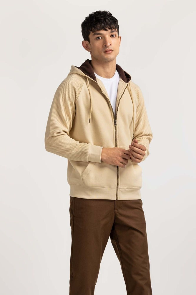 Brown Hooded Zipper MN-HDZ-WS23-008