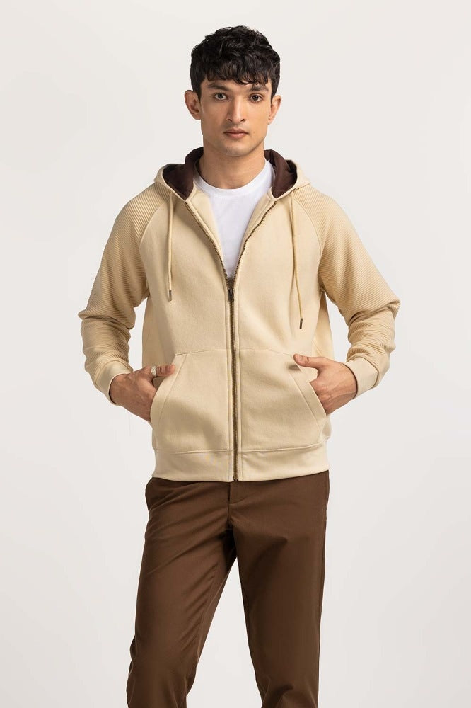 Brown Hooded Zipper MN-HDZ-WS23-008