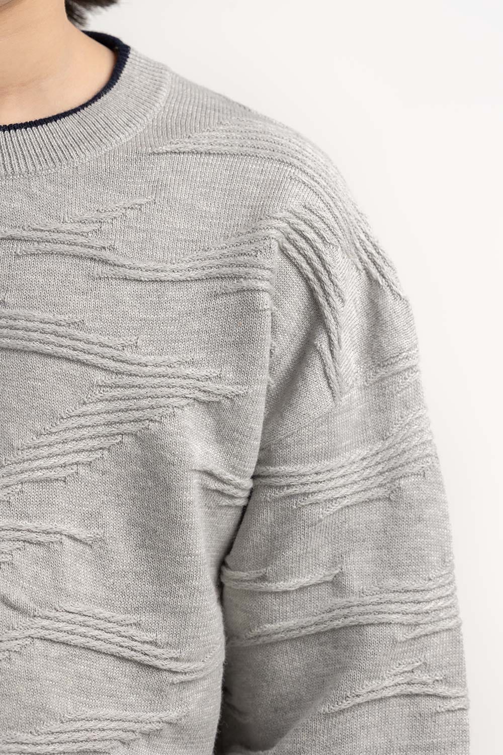 Junior Boy Grey Knit Sweater 224-311-017