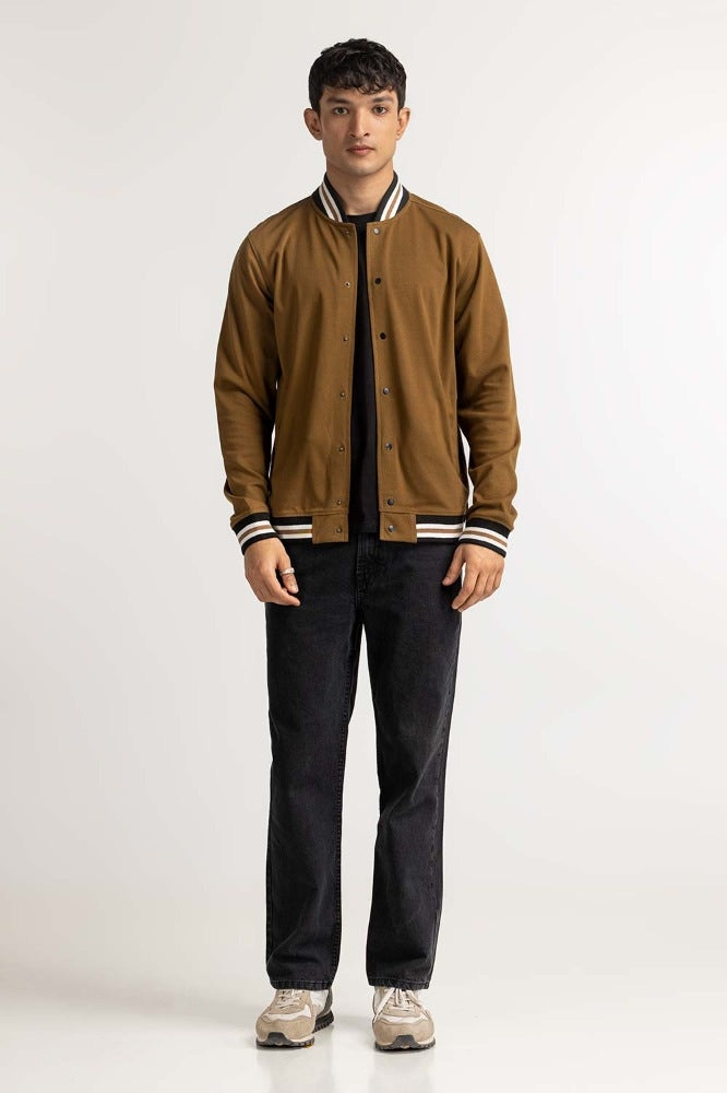 Brown Knitted Jacket MN-KNJ-WS23-004