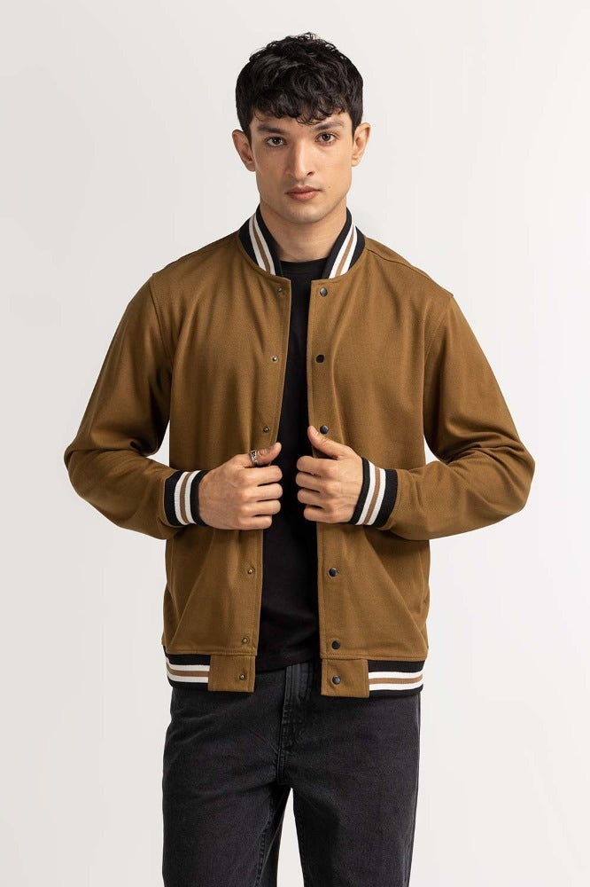 Brown Knitted Jacket MN-KNJ-WS23-004