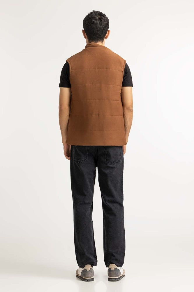 Brown Knitted Vest MN-KNV-WS23-003