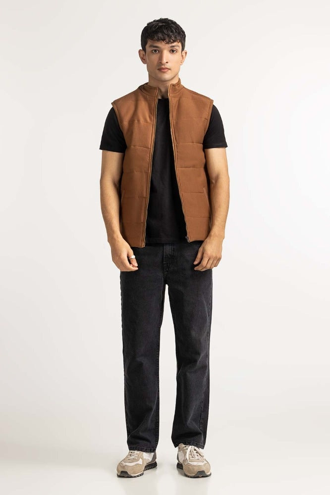 Brown Knitted Vest MN-KNV-WS23-003