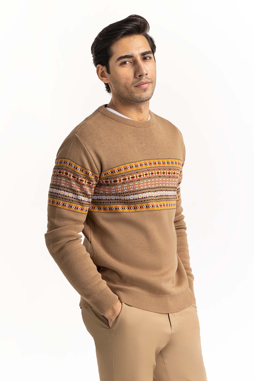 Brown Navajo Sweater SWT-FFSCD22-105