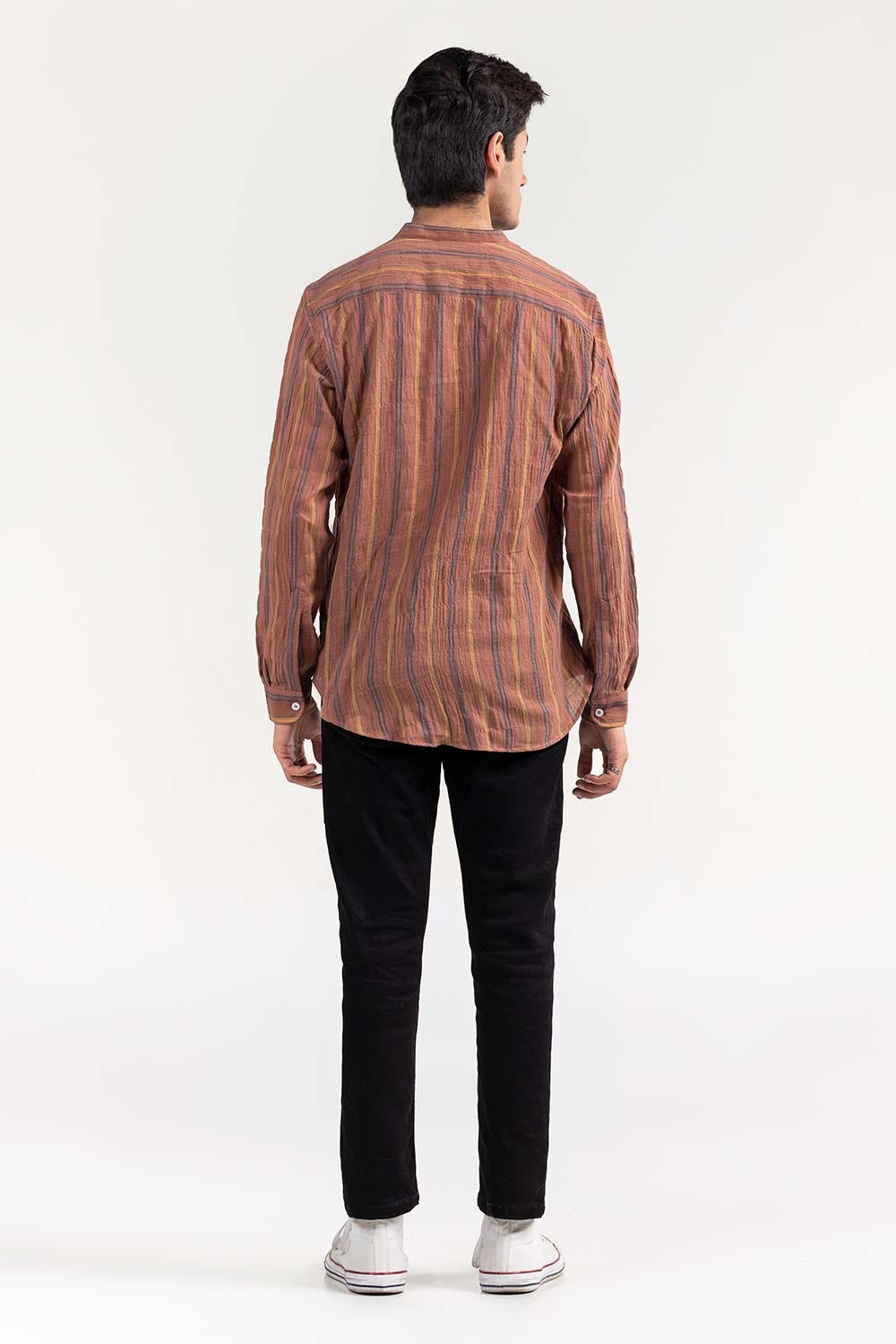 Brown Navy Striped Casual Shirt CM-YD-2966 CS