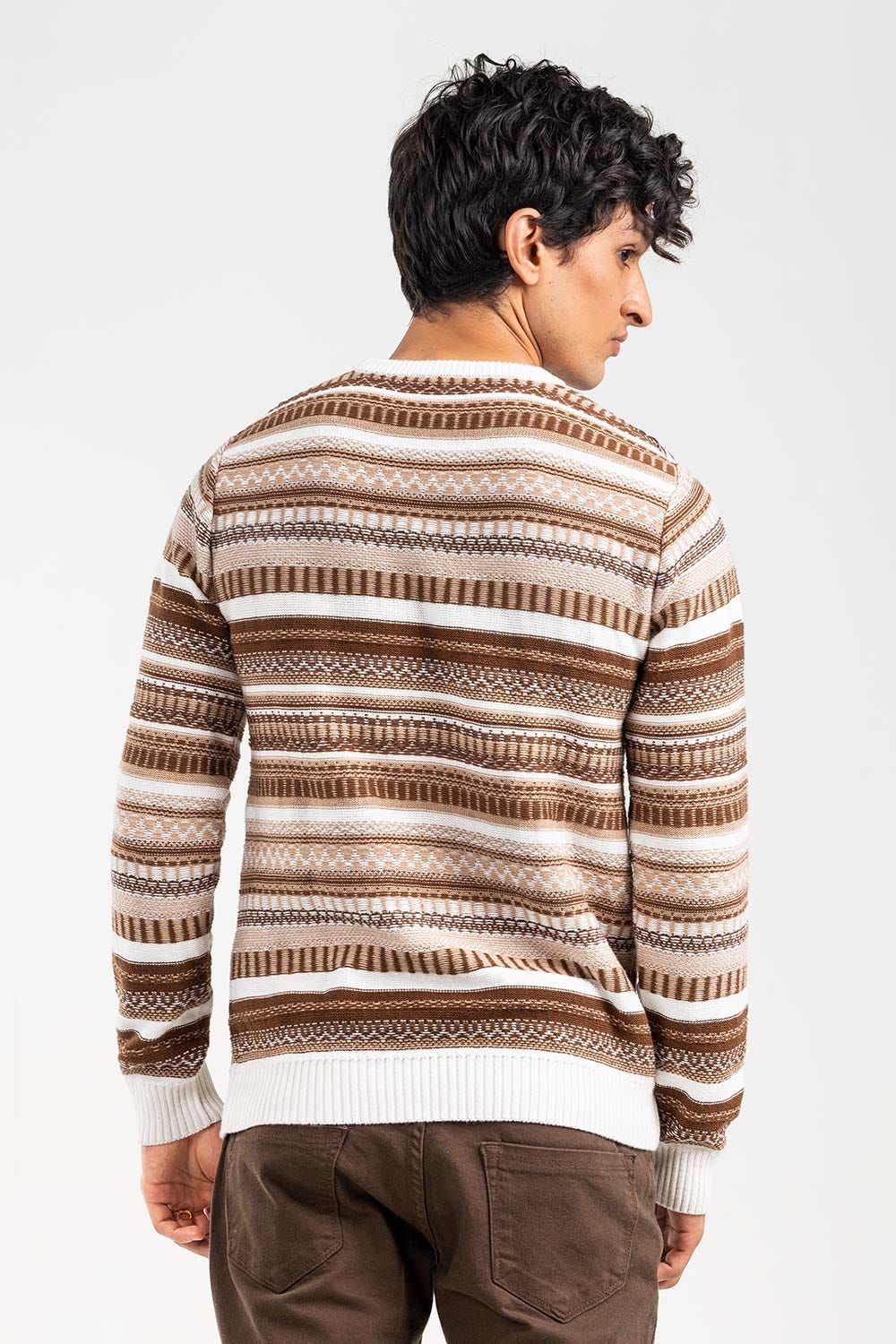 Brown Oatmeal Fashion Sweater FS-SWT-FD-378-01