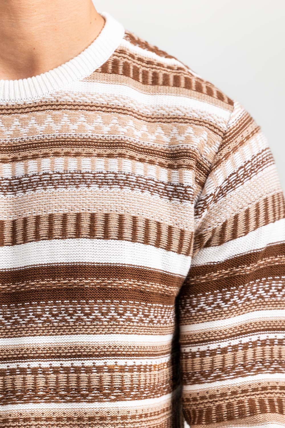 Brown Oatmeal Fashion Sweater FS-SWT-FD-378-01