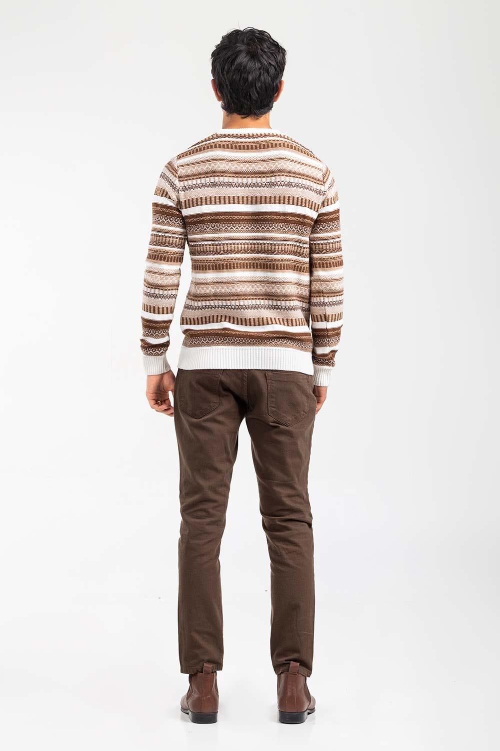 Brown Oatmeal Fashion Sweater FS-SWT-FD-378-01