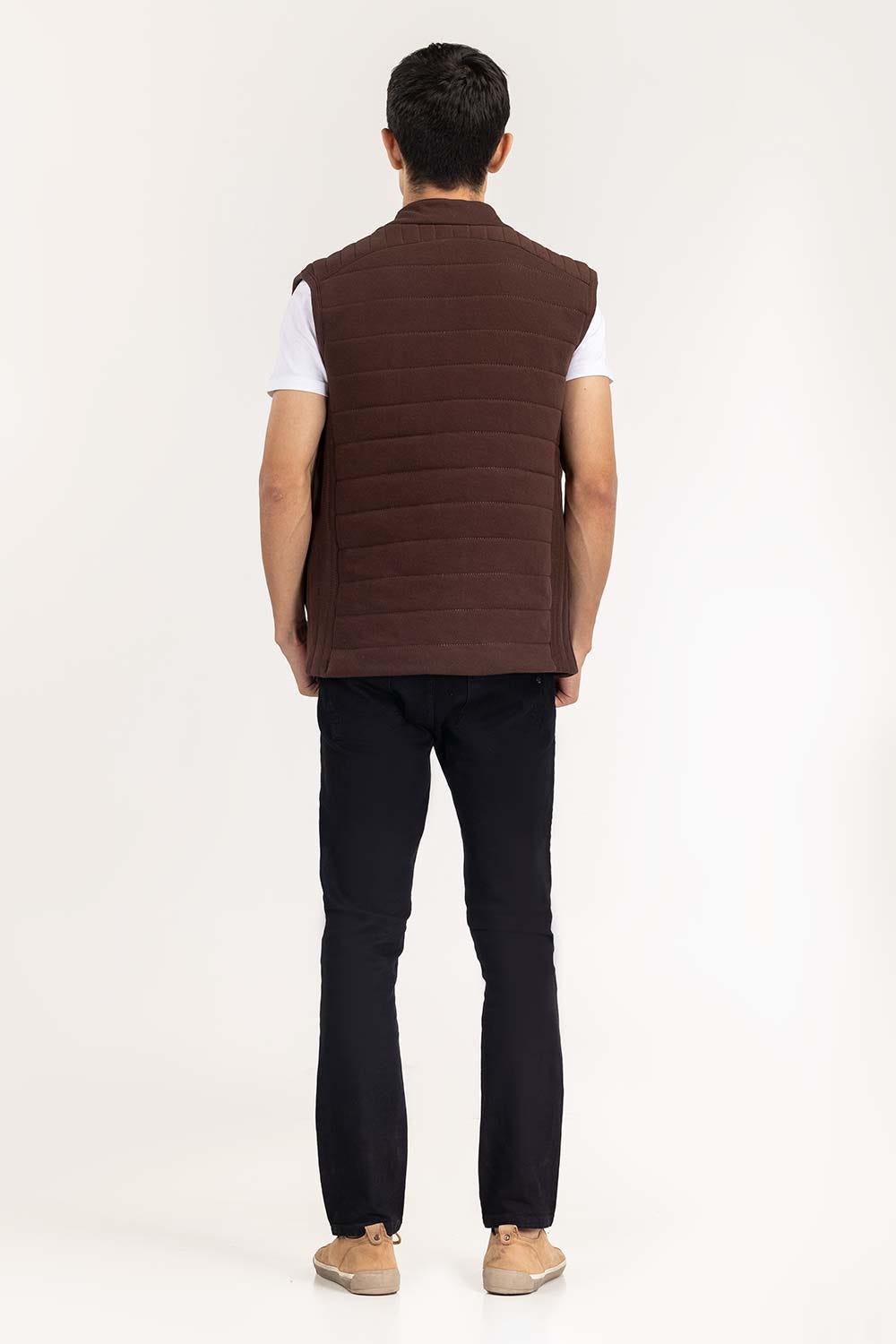 Brown Quilted Gilet JKT-KNTVST22-024
