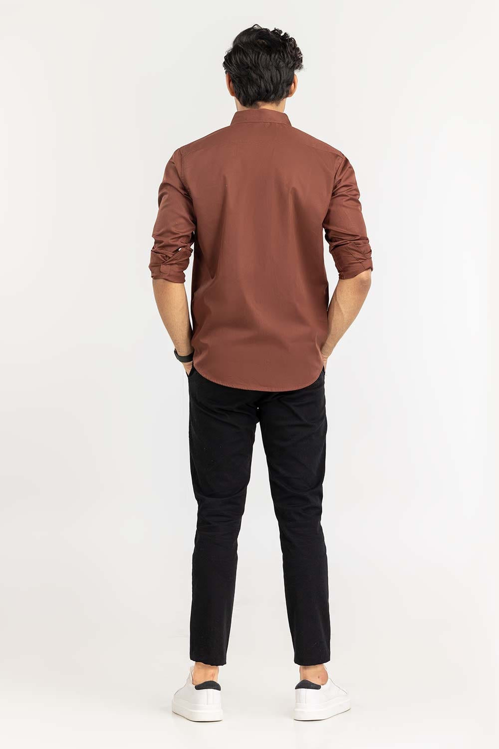 Brown Solid Casual Shirt CS-PD22-013