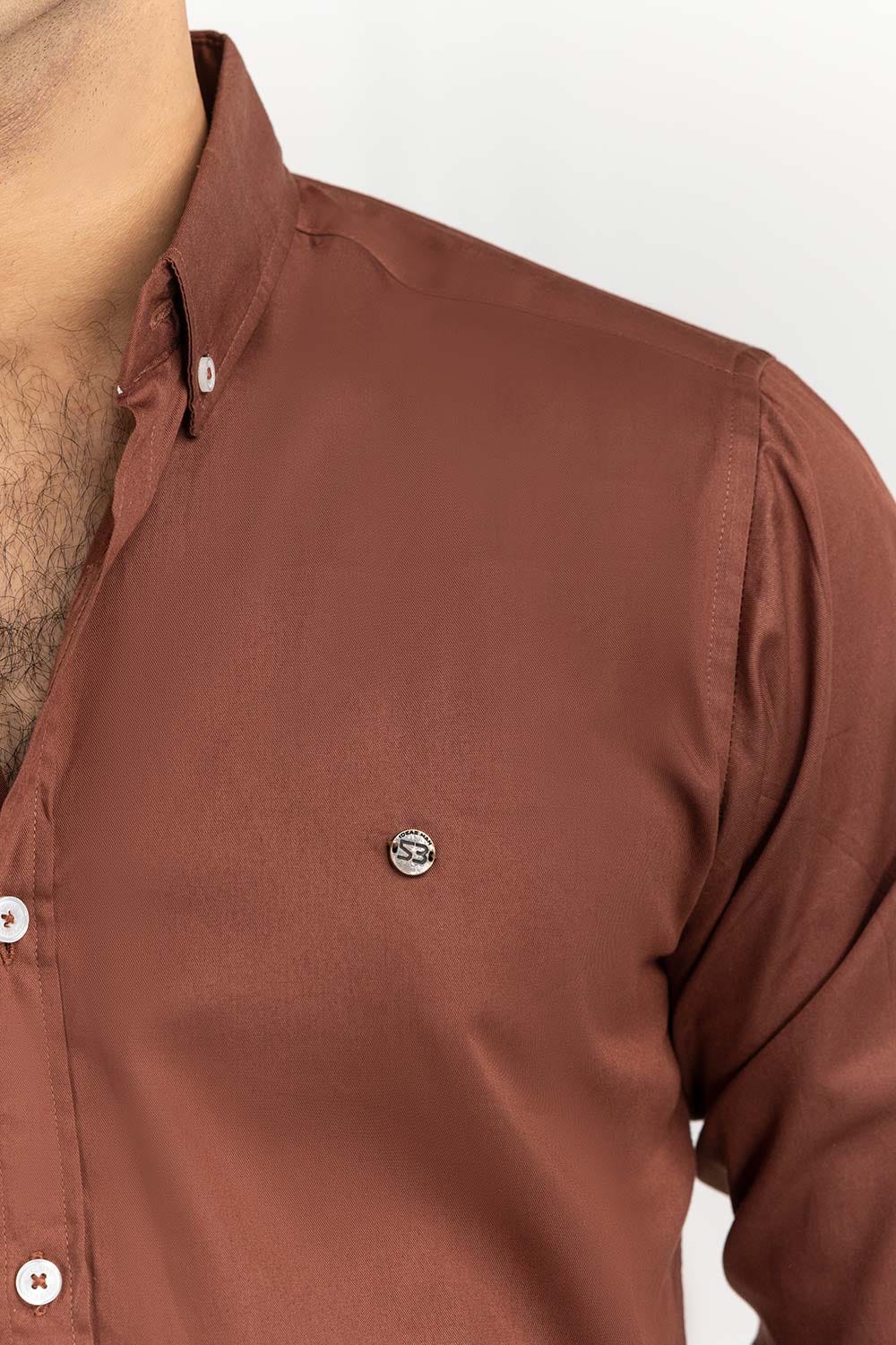 Brown Solid Casual Shirt CS-PD22-013