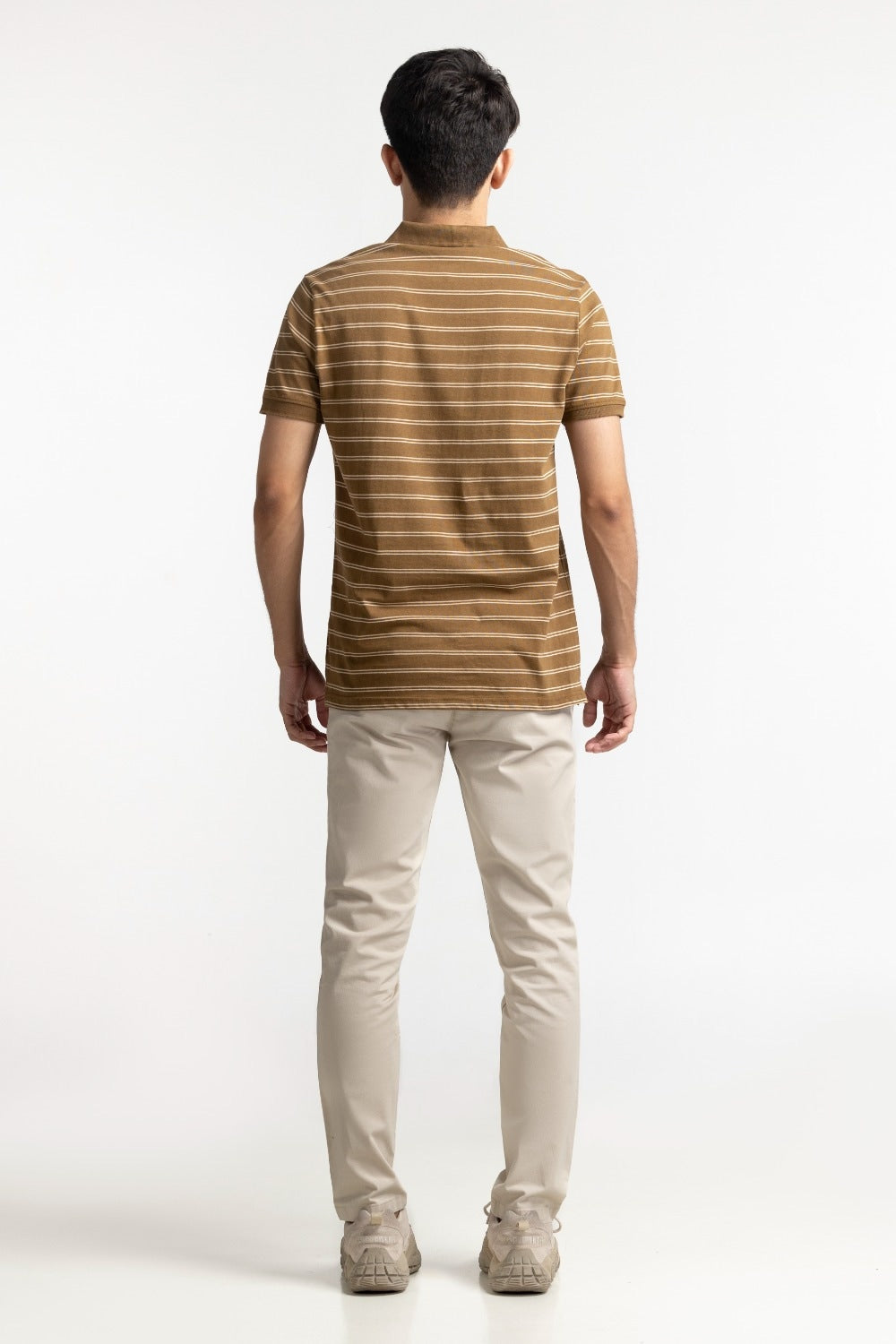 Brown Striped Polo PS-FSHN24-084