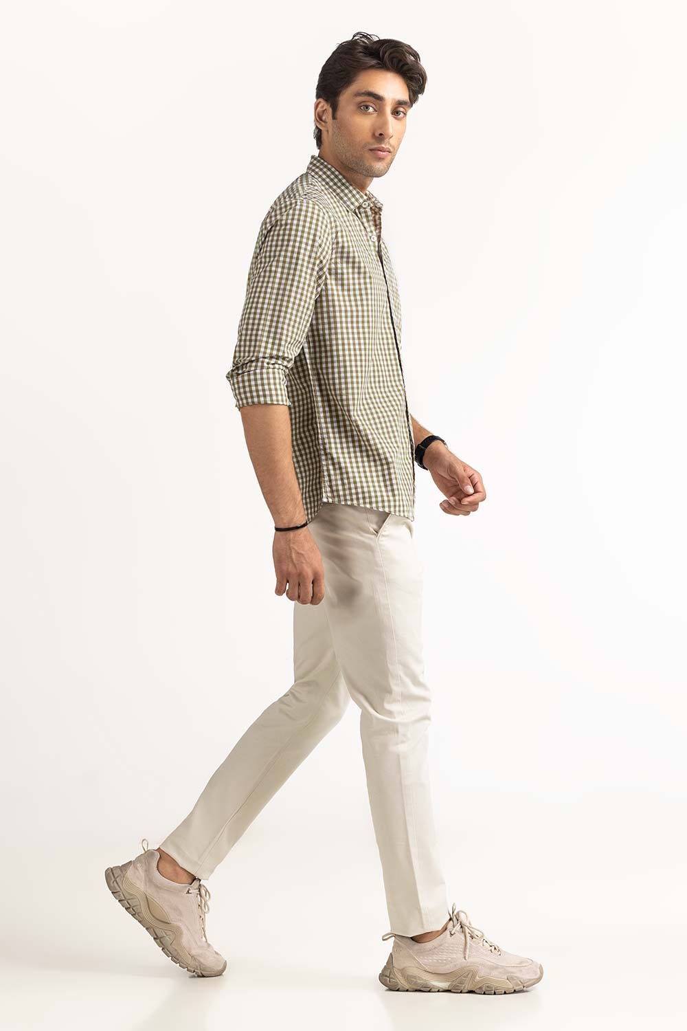 Brown white Basic Casual Shirt MN-CS-SS23-027