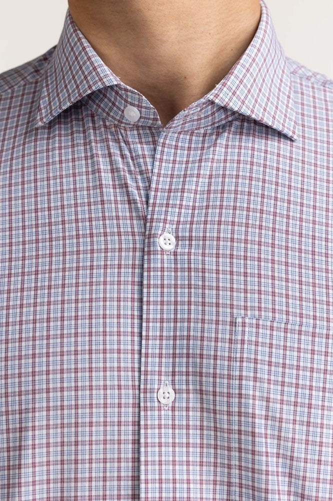 Brown White Yarn Dyed Formal Shirt MN-FS-YD23-002