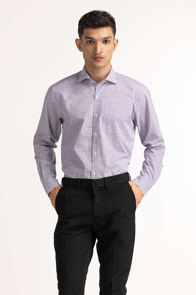 Brown White Yarn Dyed Formal Shirt MN-FS-YD23-002