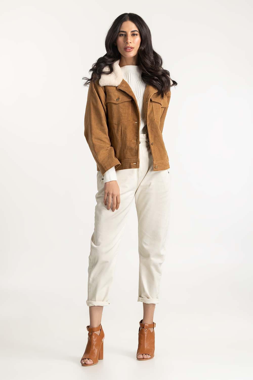 Brown Jacket With Fur Collar 8211