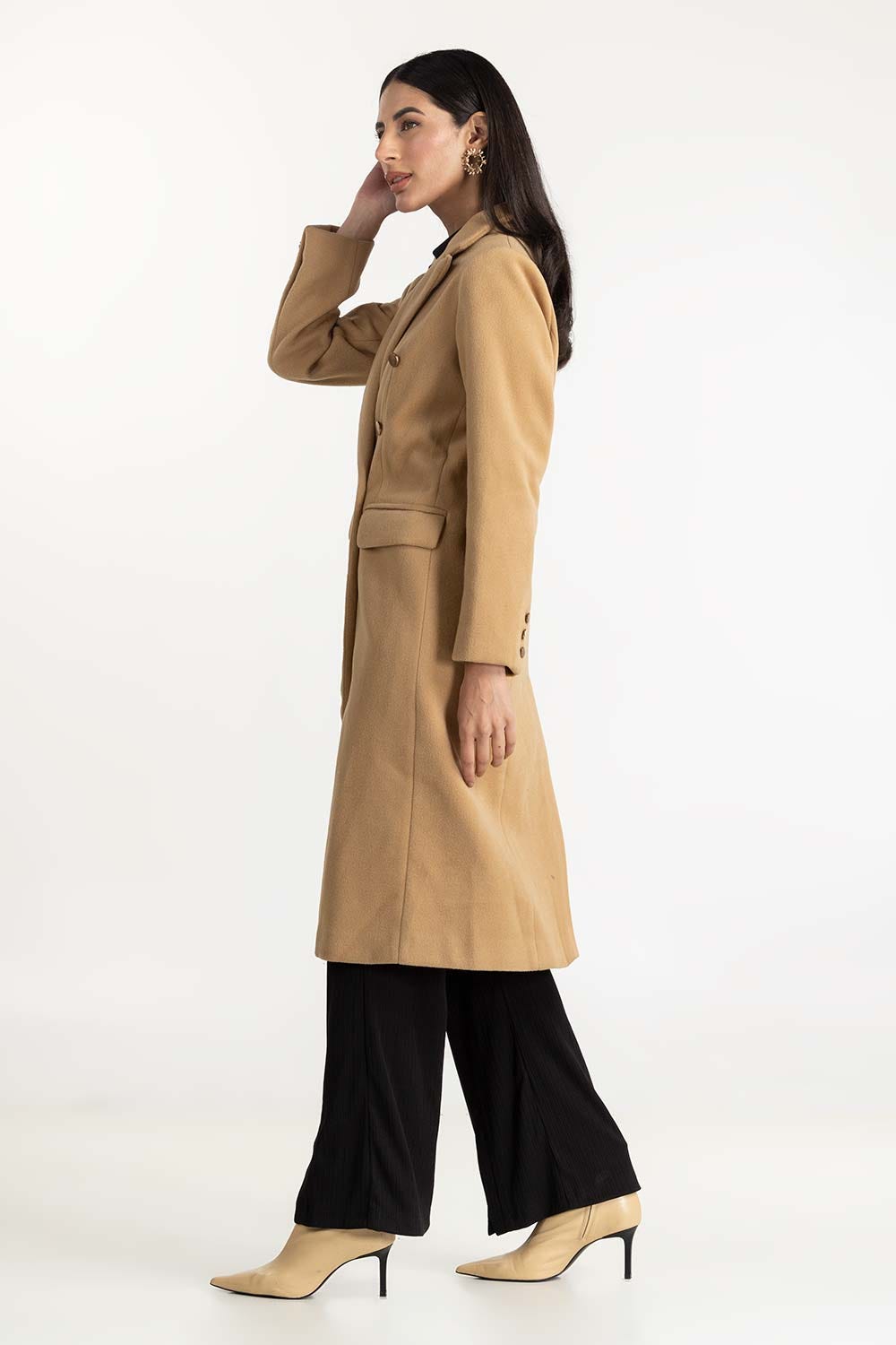 Faux Wool Long Coat 224-210-026