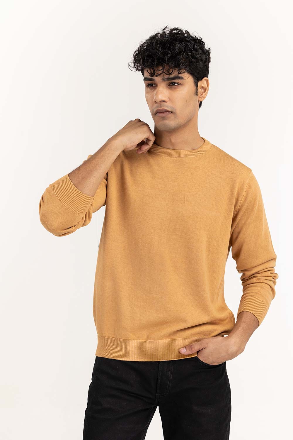 Camel Basic Crew Neck Sweater SWT-BFSCN-22-002
