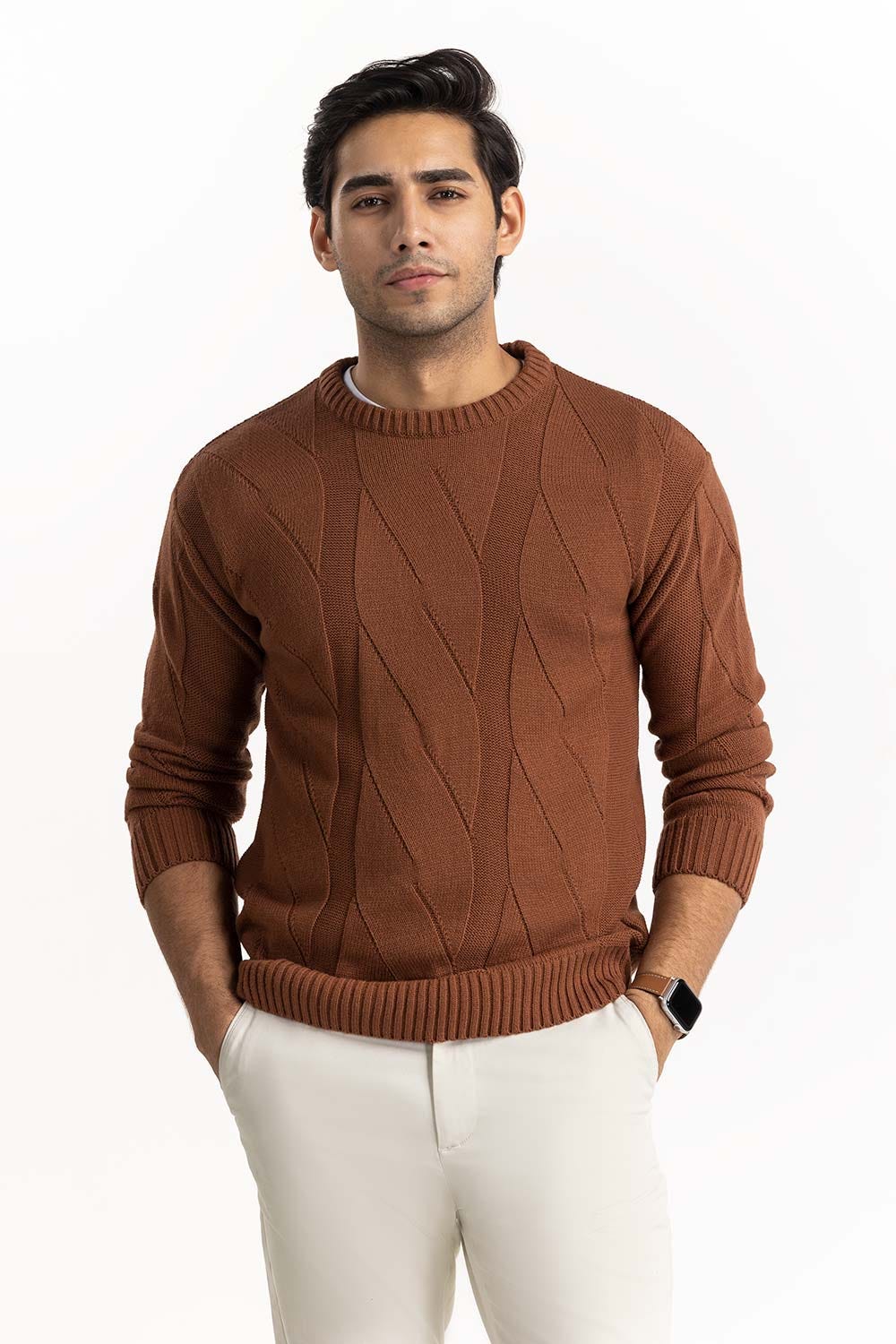 Camel Cabling Sweater SWT-FFSCN22-103