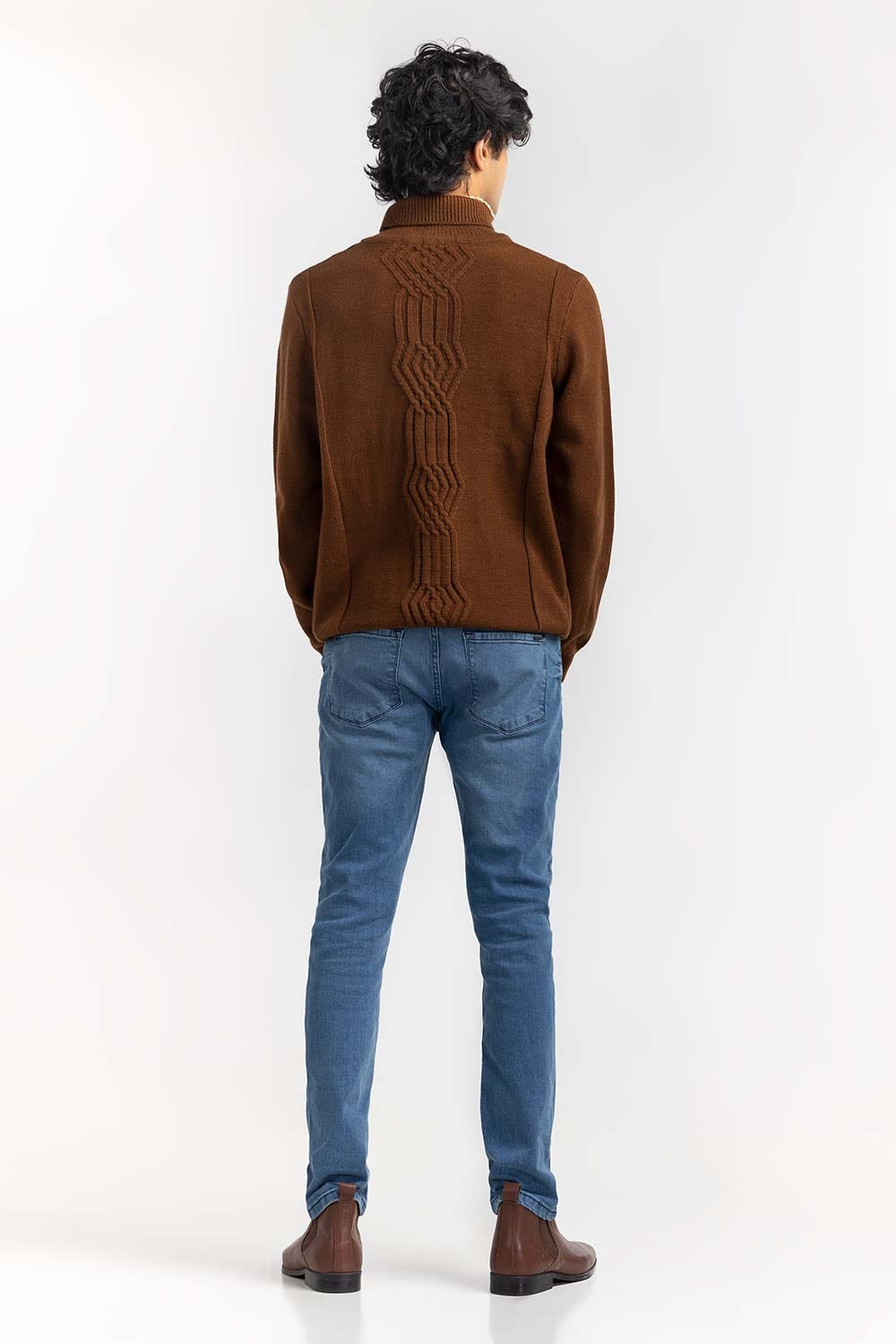 Camel Cabling Turtle Neck Sweater SWT-FFSTN22-236