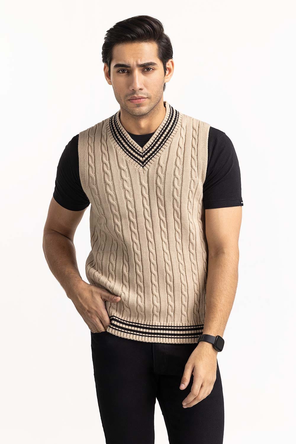 Camel Cricket Sleeveless Sweater SWT-FSLVN22-107